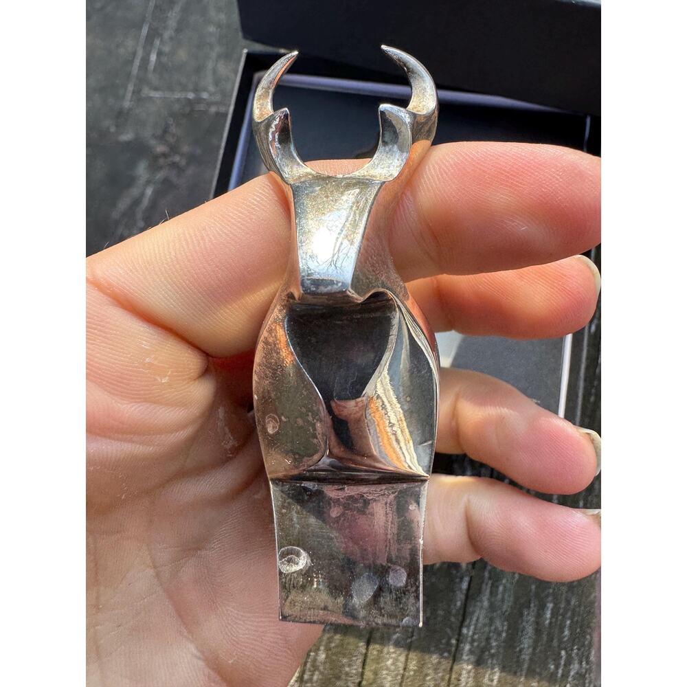 Dansk Designs Silver Reindeer Paperweight Danish Swedish Gifts Presents Retro - Picture 3 of 11